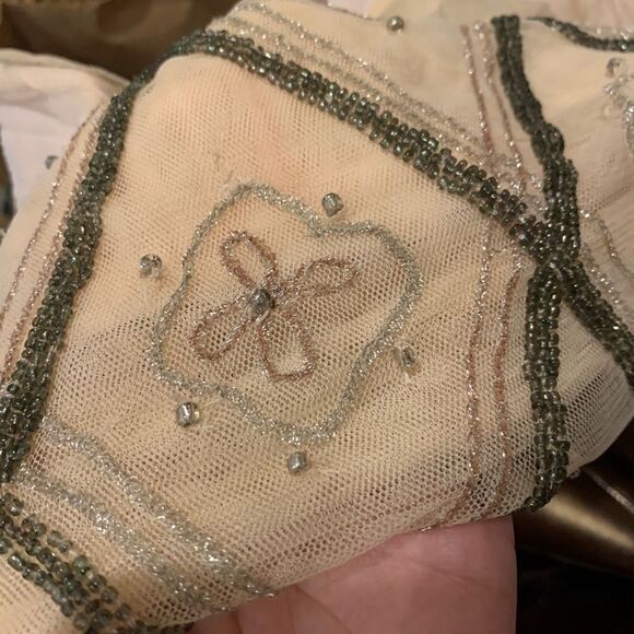 Free People boho intricately beaded embroidered blush sheer top XS TP LOOSE FIT - Picture 11 of 17